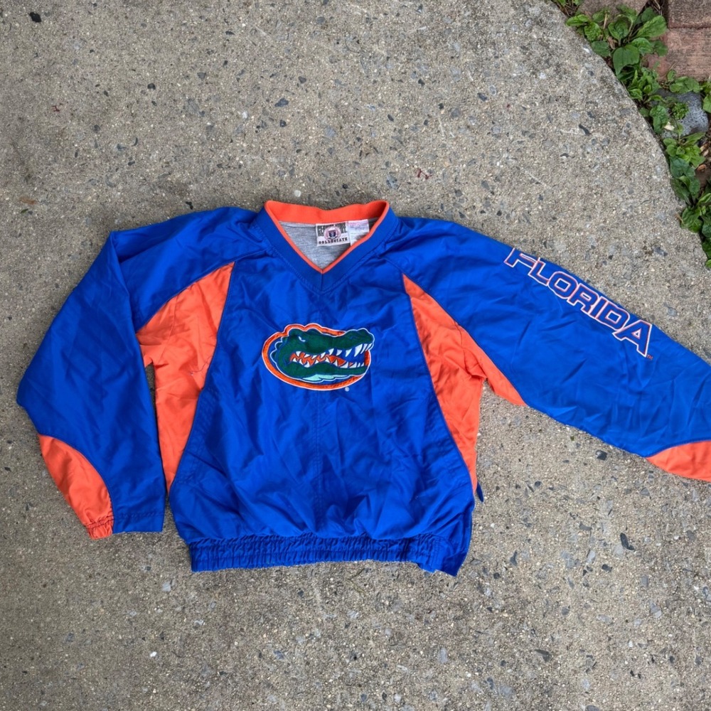 Genuine Stuff Florida Gators‎ Kids Windbreaker Pullover Blue Orange Large 14-16